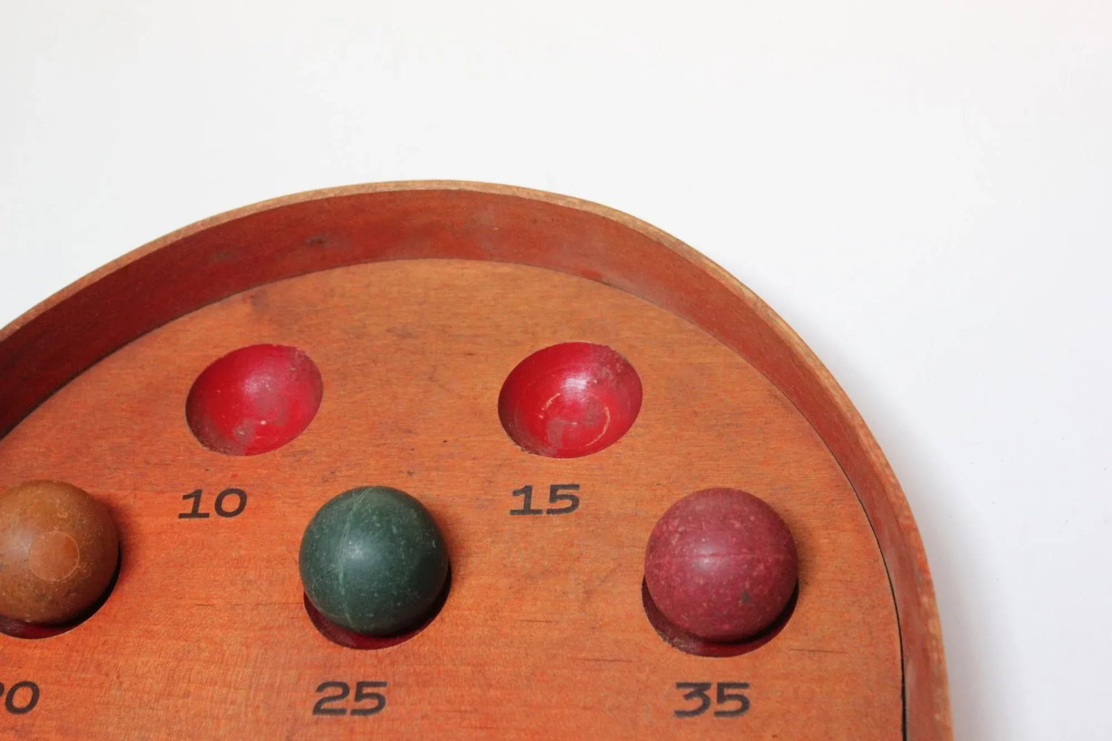 Vintage Folk Art/Primitive Skee Ball Game With Three Balls - 8