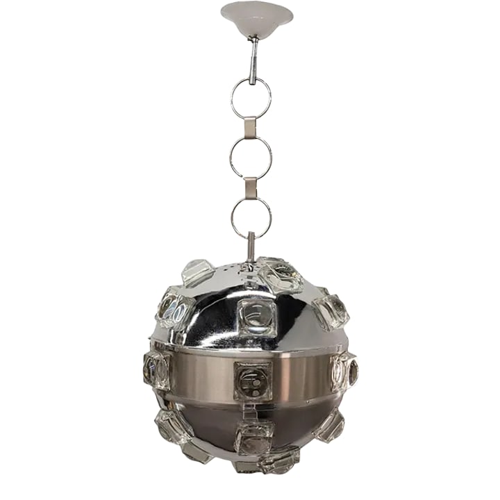1970s Italian Modern Chrome and Glass Orb Lantern by Oscar Torlasco (1 of 12)