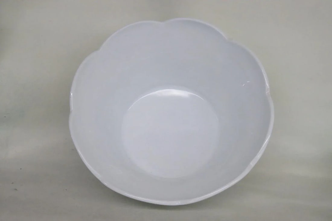 Indiana Style Harvest Grape White Milk Glass Punch Bowl and 12 Cups Set - 12