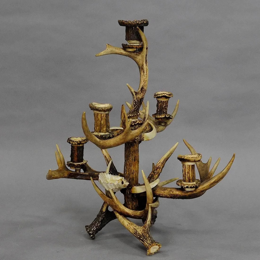 Black Forest Cabin Decor Antler Candelabra Circa 1900 - 2