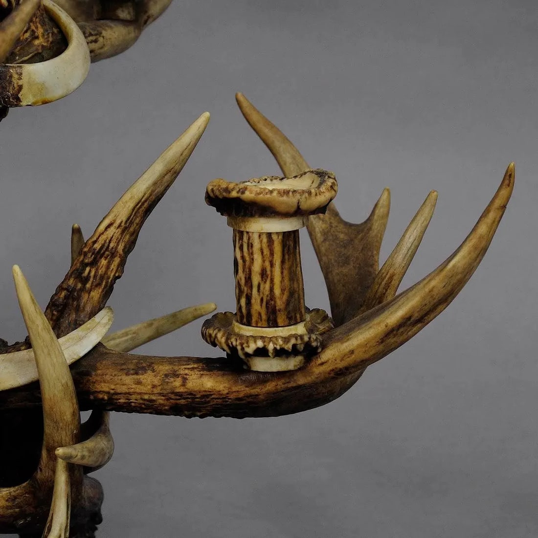 Black Forest Cabin Decor Antler Candelabra Circa 1900 - 6
