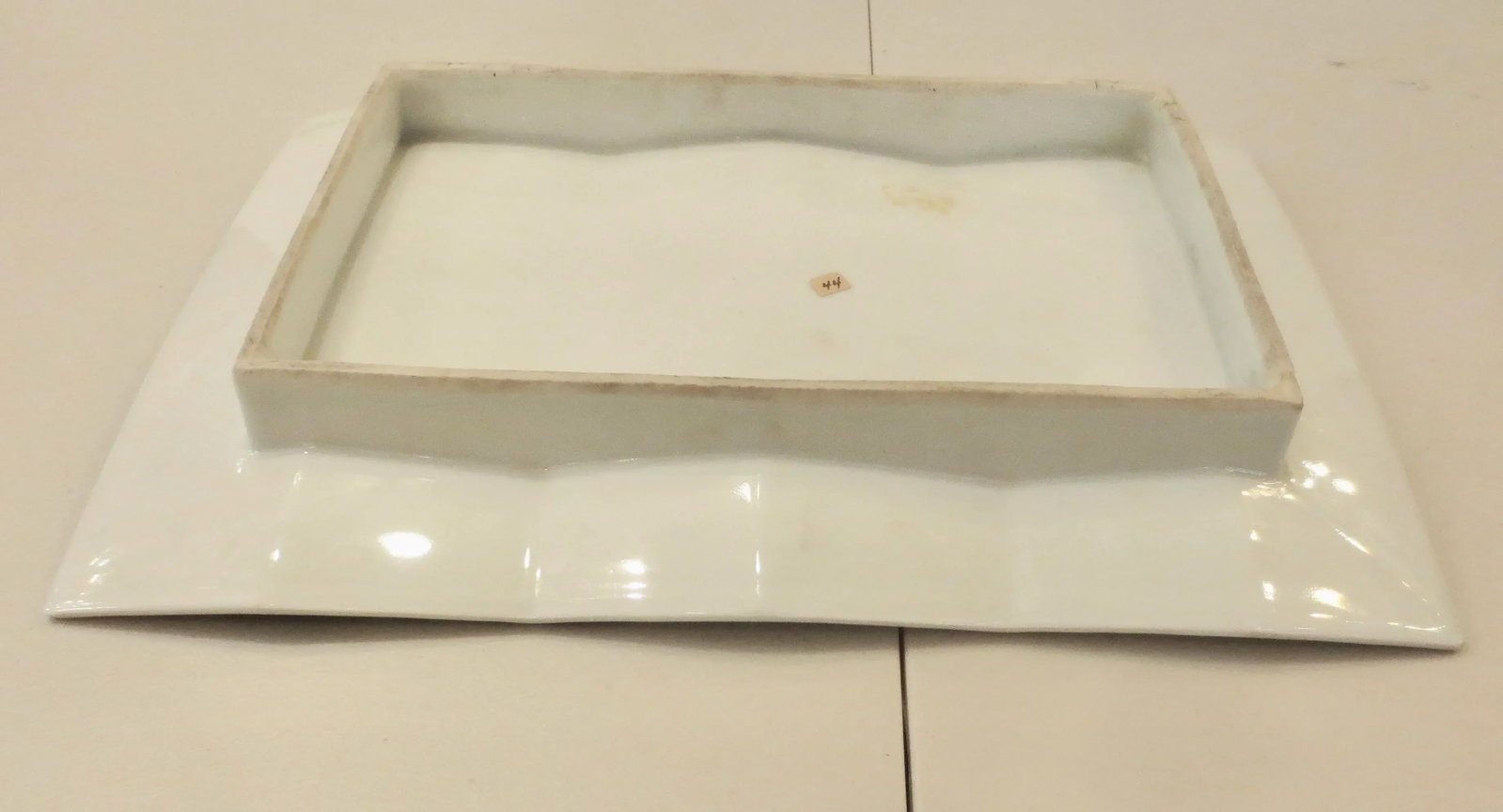 Chinese Blue and White Porcelain Serving Tray Vintage 80s - 5