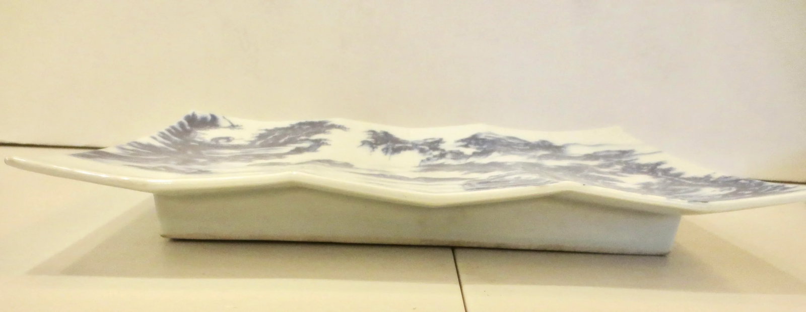 Chinese Blue and White Porcelain Serving Tray Vintage 80s - 7