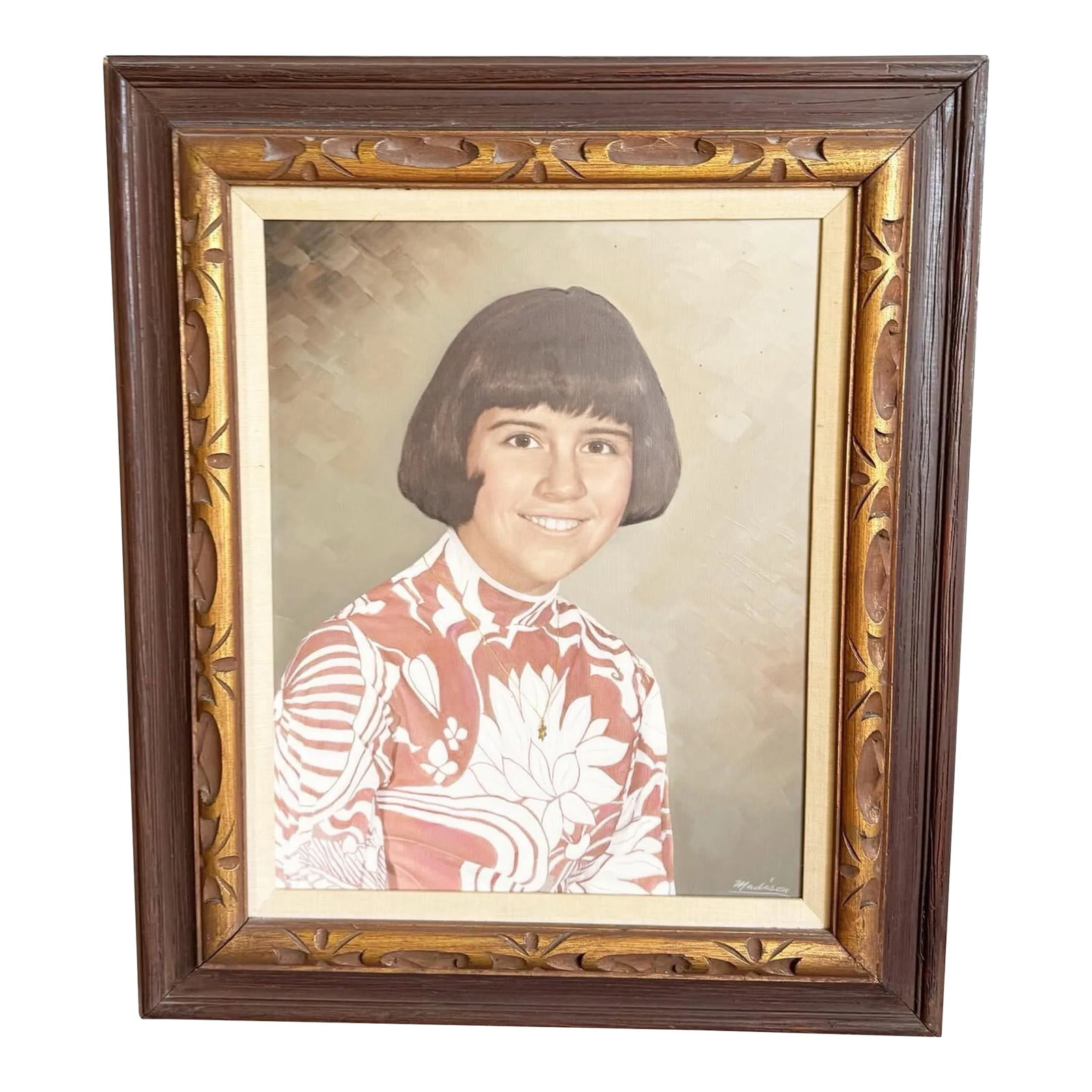 Vintage Mid Century Painted Photograph Portrait of Young Jewish Woman: This Vintage Mid Century Painted Photograph Portrait captures the essence of a young Jewish woman with a timeless elegance. The piece skillfully blends photography with delicate hand painting, adding 