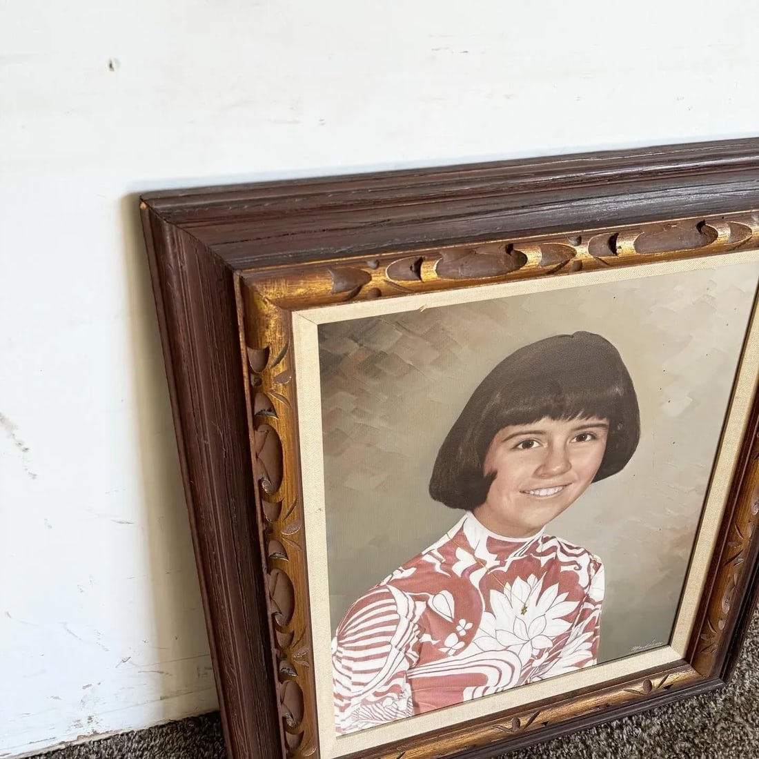 Vintage Mid Century Painted Photograph Portrait of Young Jewish Woman - 3