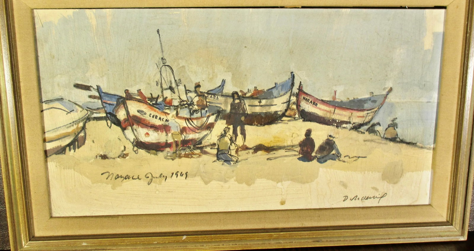 Oil on Panel Beach Scene Nazare July 1969 - 3