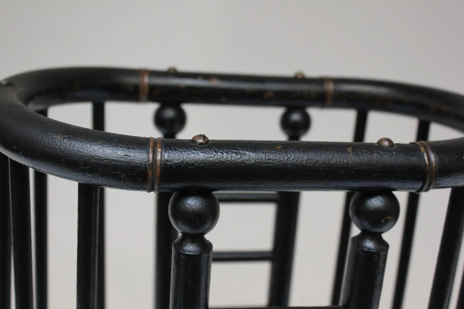 Arts and Crafts Stick and Ball Form Ebonized Umbrella Stand - 10