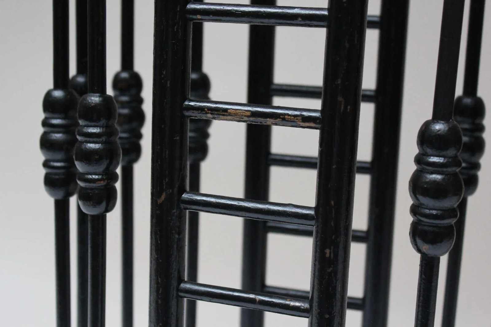 Arts and Crafts Stick and Ball Form Ebonized Umbrella Stand - 8