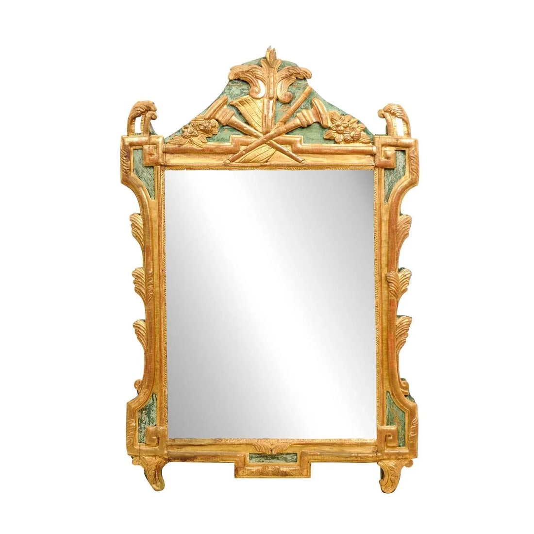 French Louis XVI Period 18th Century Gilded Mirror with Carved Musical Allegory - 5