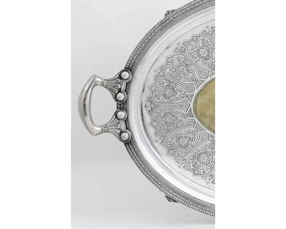 Late 19th Century Tiffany and Co. Silver Soldered Tray Plateau by Edward Moore - 3