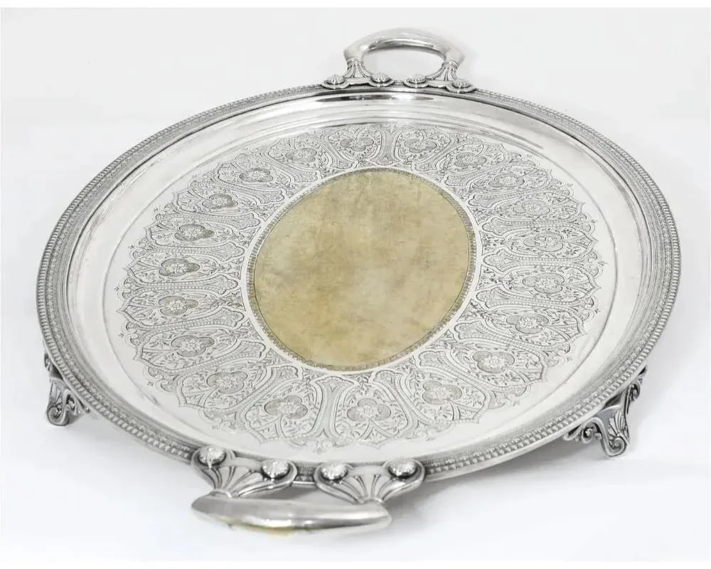 Late 19th Century Tiffany and Co. Silver Soldered Tray Plateau by Edward Moore - 5