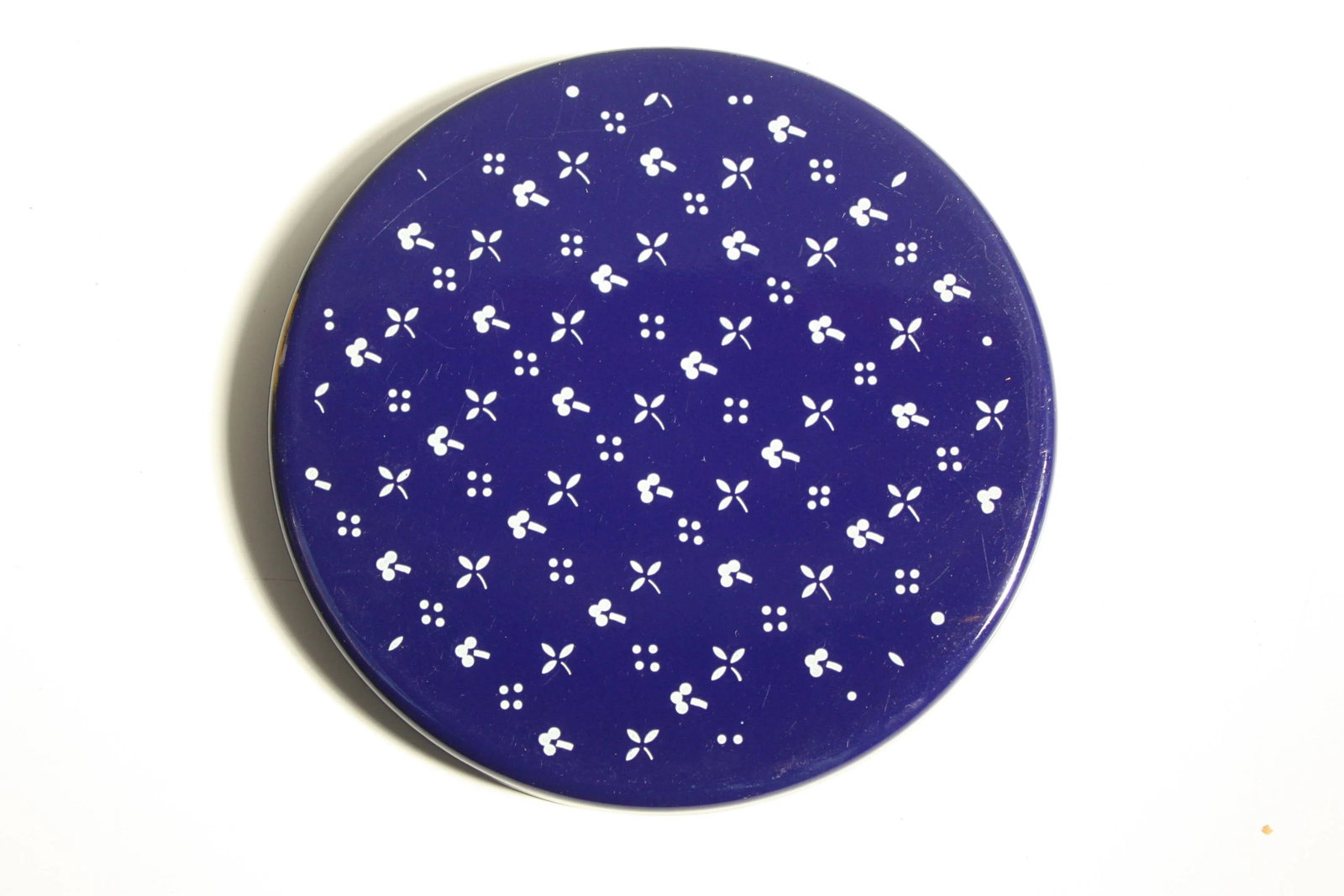 Set of Four Scandinavian Modern Indigo Enamel Trivets / Plates - 5