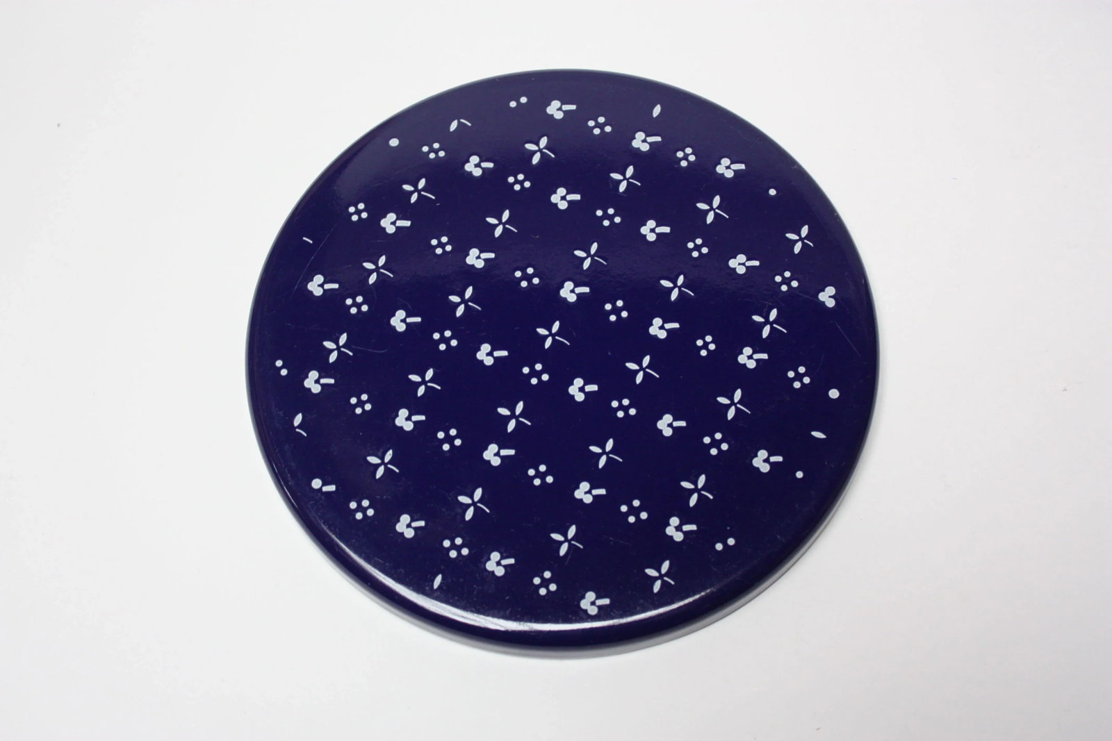Set of Four Scandinavian Modern Indigo Enamel Trivets / Plates - 6