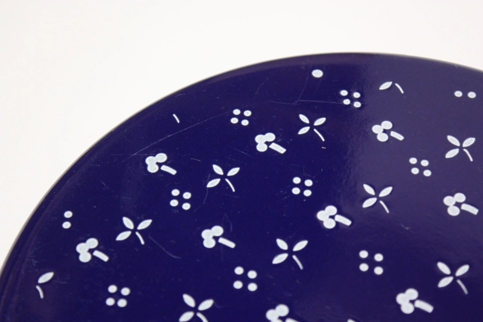 Set of Four Scandinavian Modern Indigo Enamel Trivets / Plates - 7