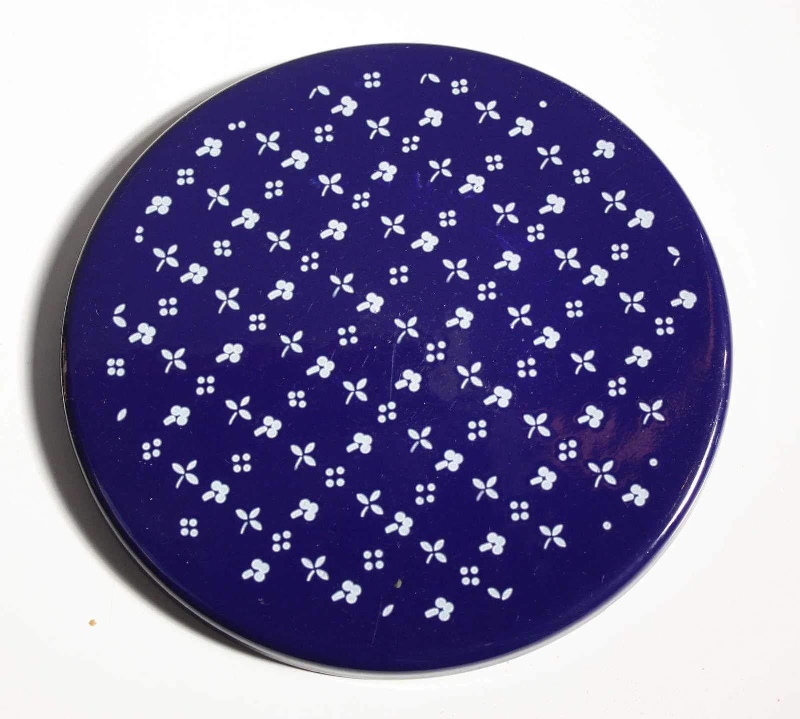 Set of Four Scandinavian Modern Indigo Enamel Trivets / Plates - 9