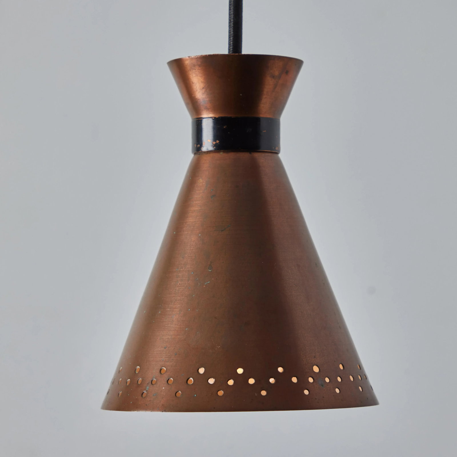 1950s Bent Karlby Perforated Diabolo Pendant in Copper for Lyfa - 11