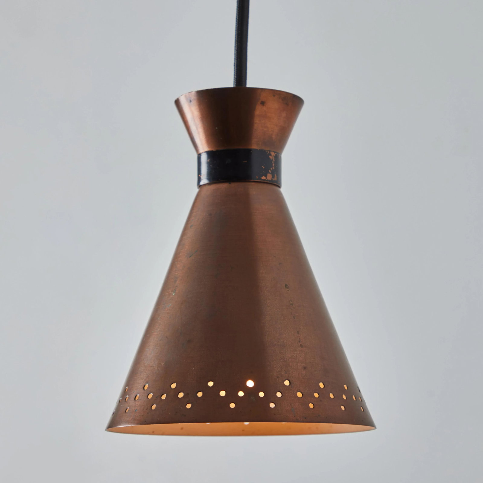1950s Bent Karlby Perforated Diabolo Pendant in Copper for Lyfa - 5