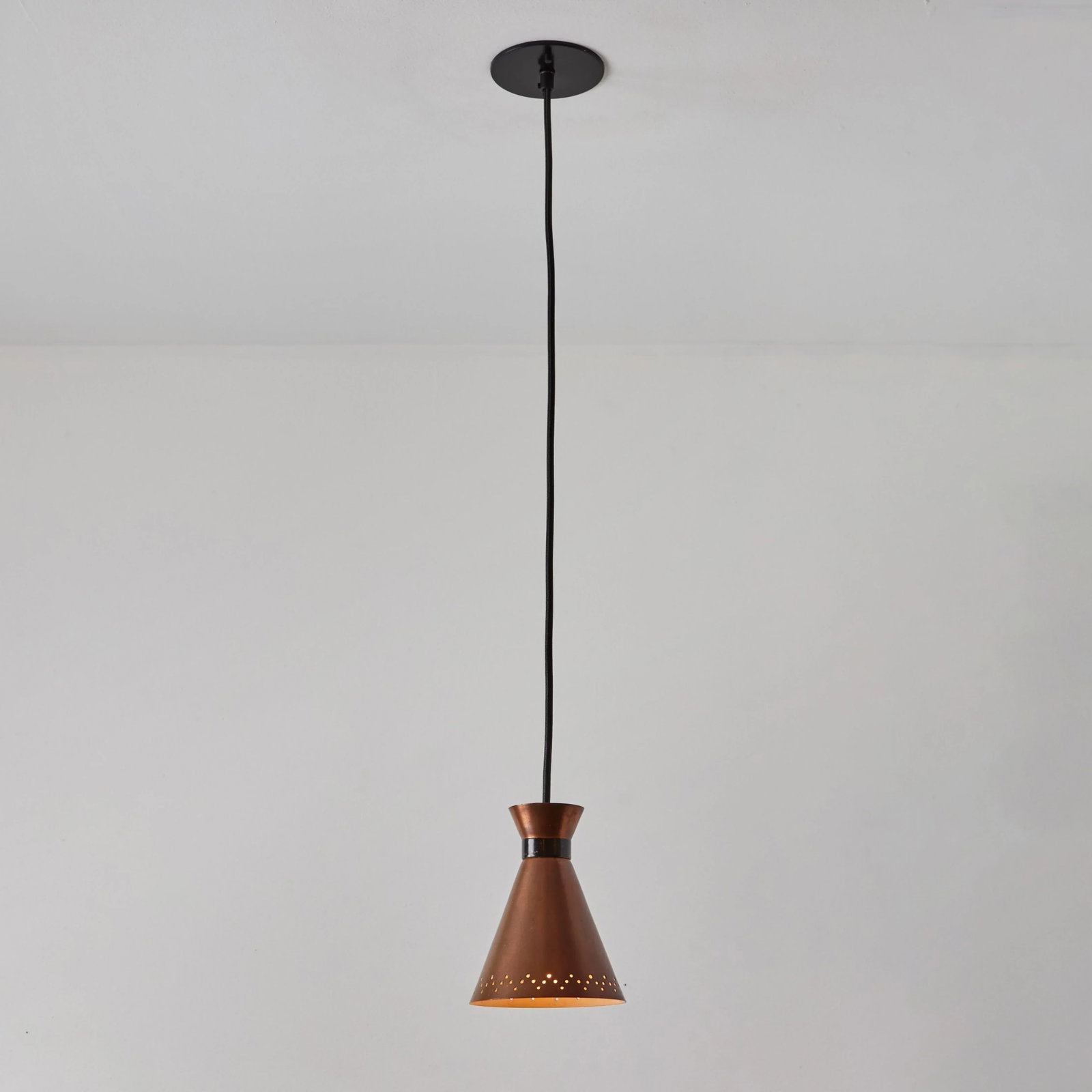 1950s Bent Karlby Perforated Diabolo Pendant in Copper for Lyfa - 8