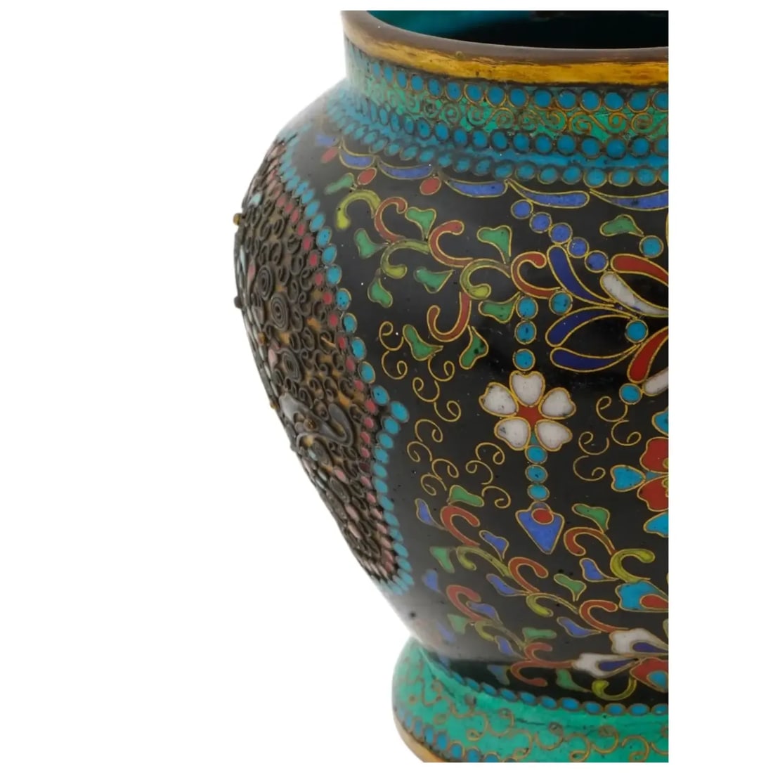 Pair of Antique Japanese Cloisonne Enamel Meiji Vases - 4