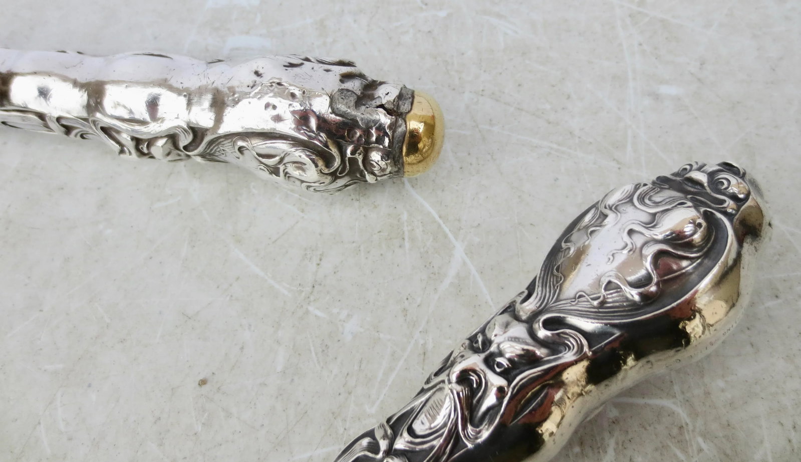 Art Nouveau Steel Carving Set - a Set of 2 - 5
