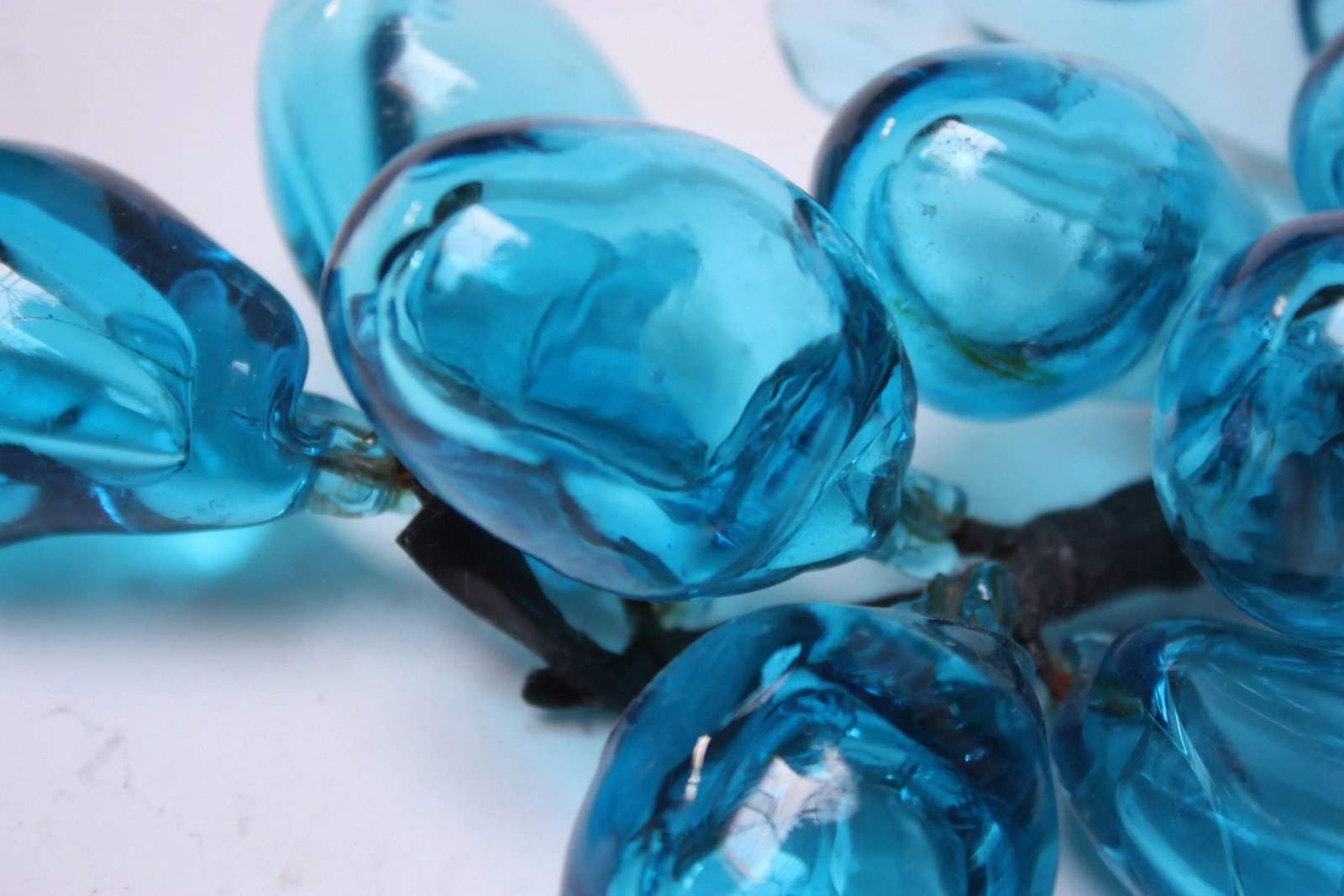 Set of Three Mid-Century Modern Blown Glass Grape Clusters - 9