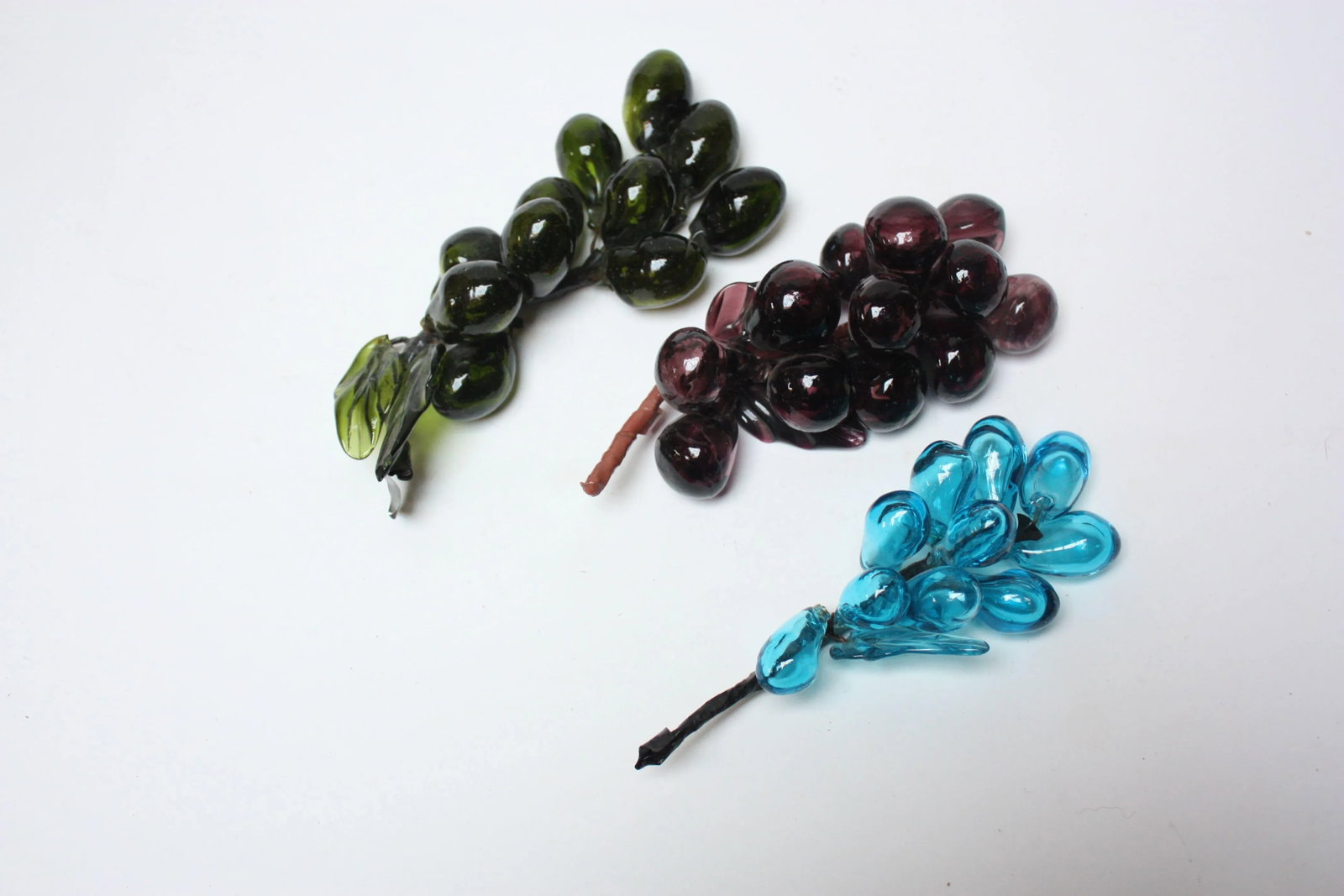Set of Three Vintage Blown-Glass Grape Clusters - 3