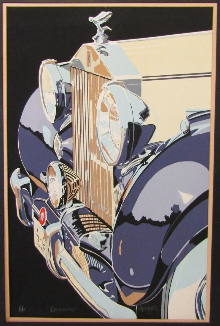 Vintage Valenchis Concours Signed Lithograph A/P Matted 35" X 24" - 2
