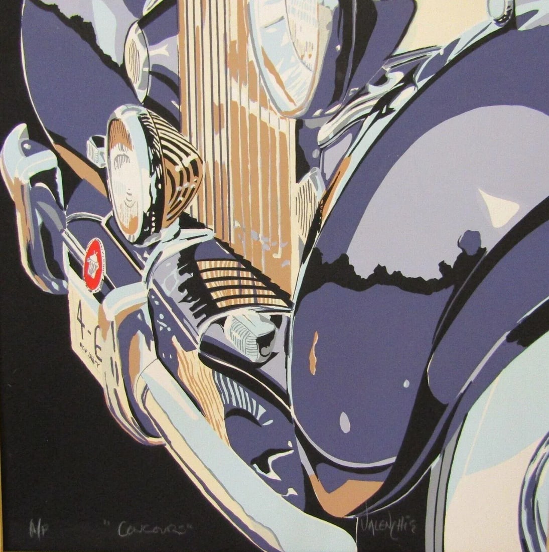 Vintage Valenchis Concours Signed Lithograph A/P Matted 35" X 24" - 6