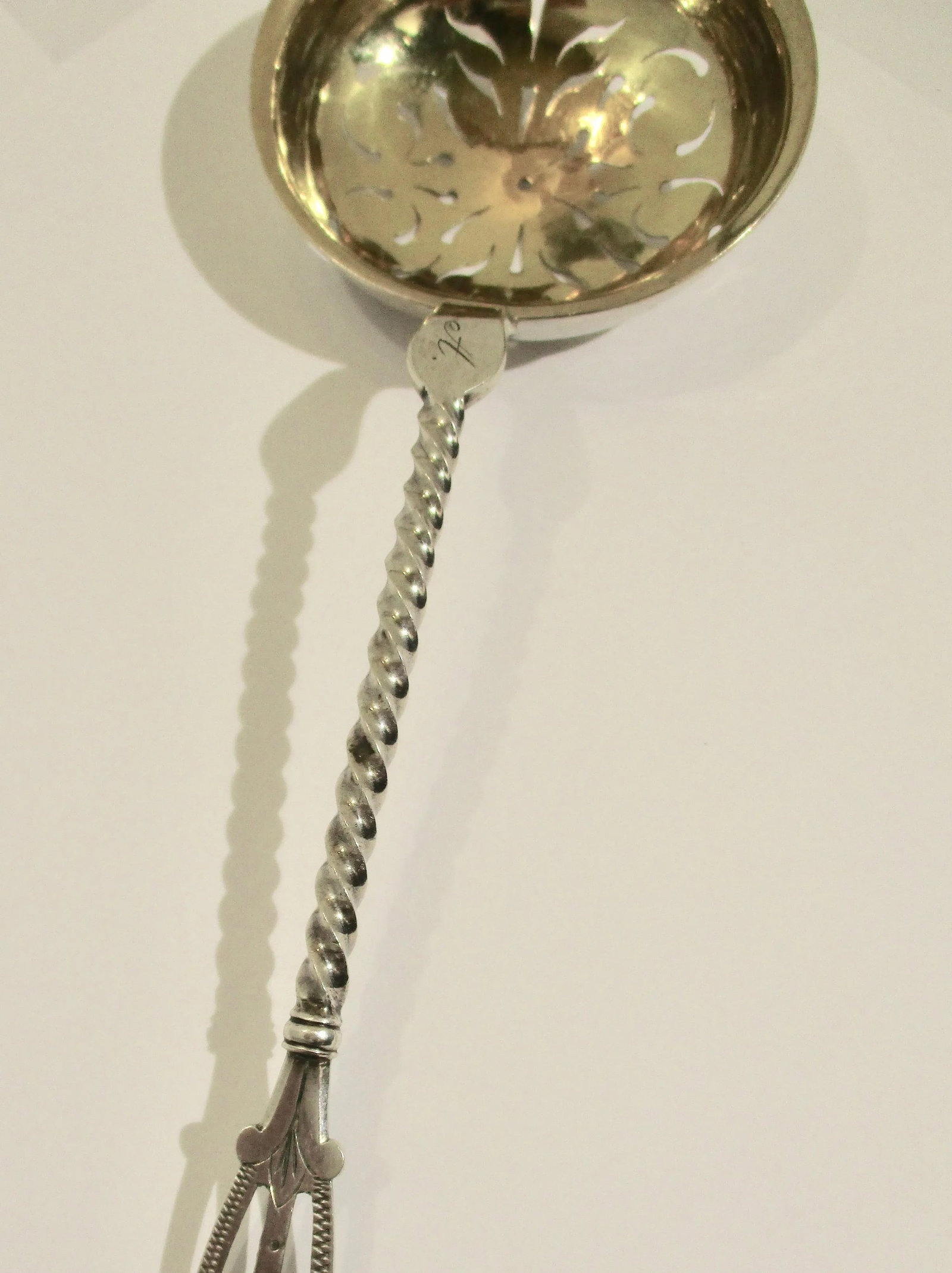 830 Silver Standard Pierced Spoon Serving Piece - 3