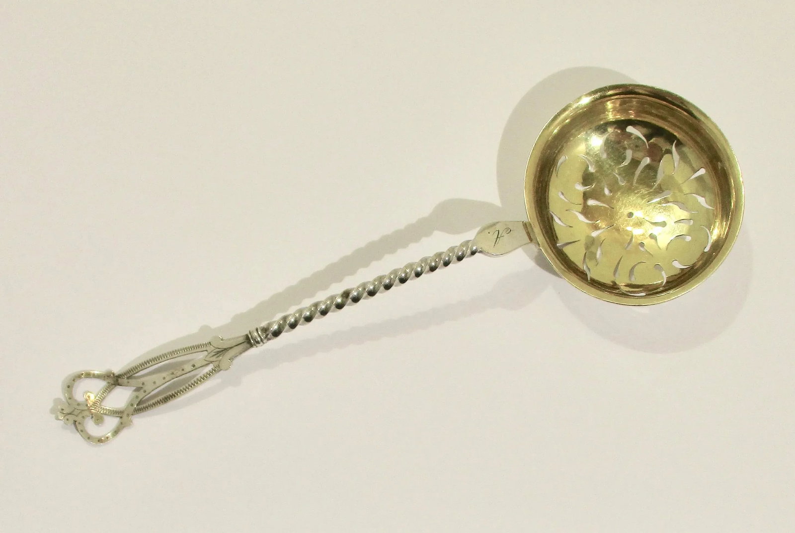 830 Silver Standard Pierced Spoon Serving Piece - 9