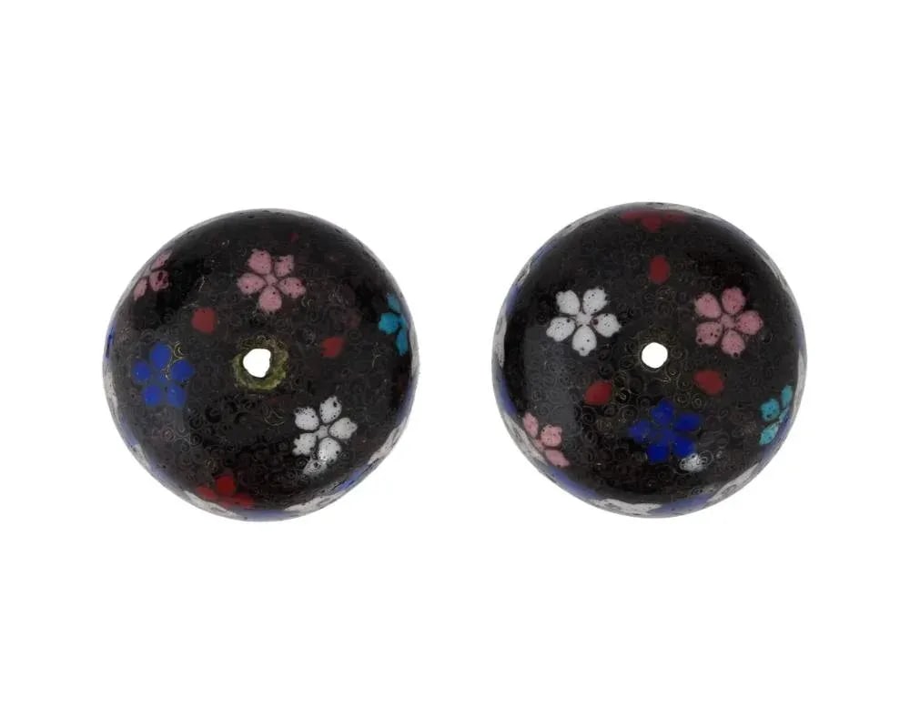 Antique Pair of Japanese Cloisonne Enamel Dragon and Phoenix Bird Jars - 10