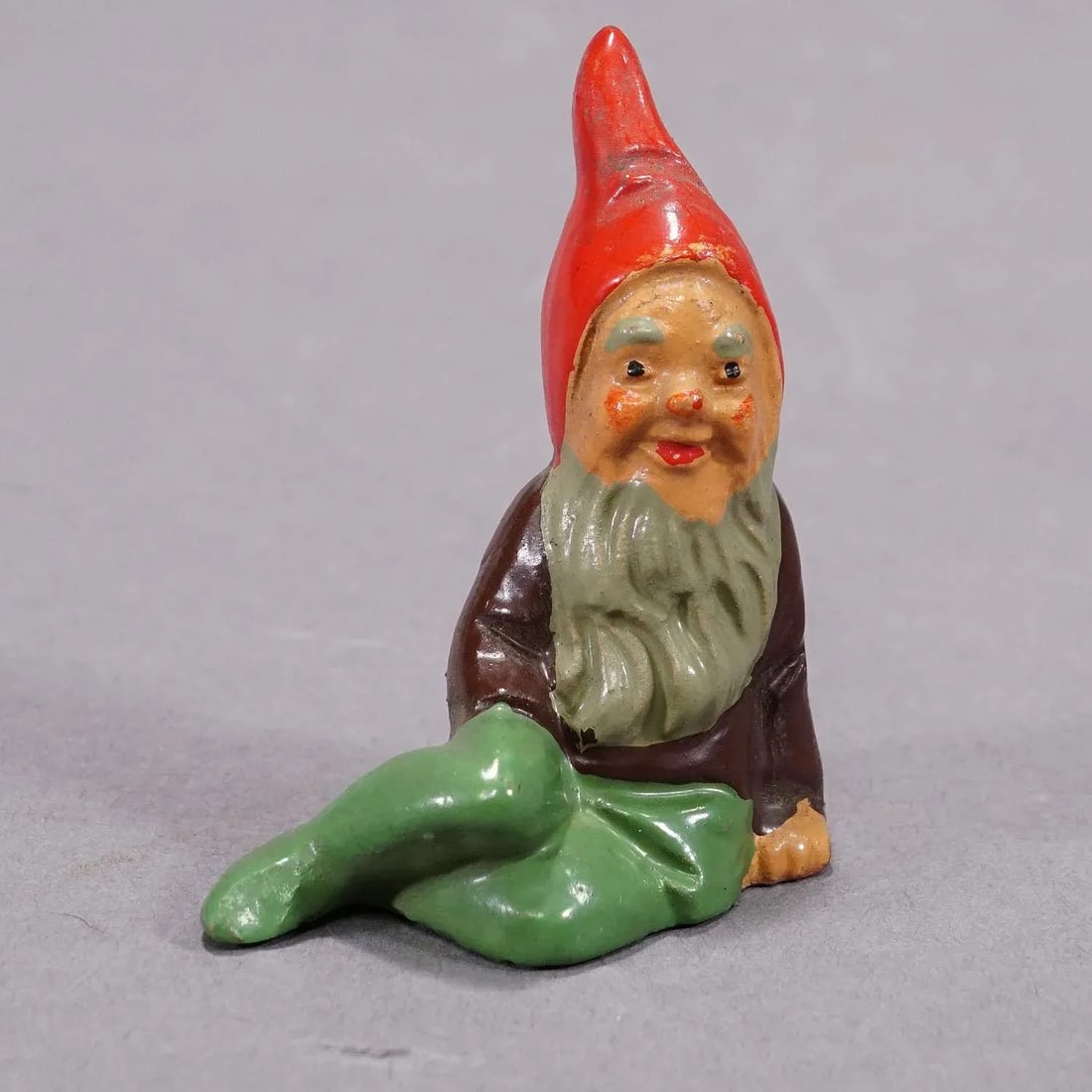 Five Tiny Terracotta Garden Gnomes, Germany Ca. 1950s - 4