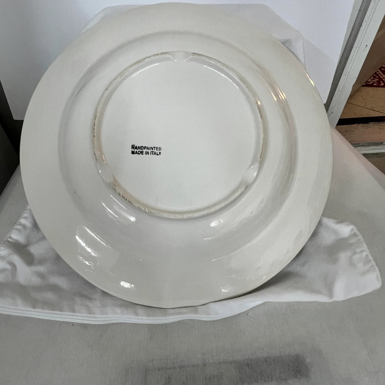 Italian Hand Painted Serving Bowl With Fruit Design - 2