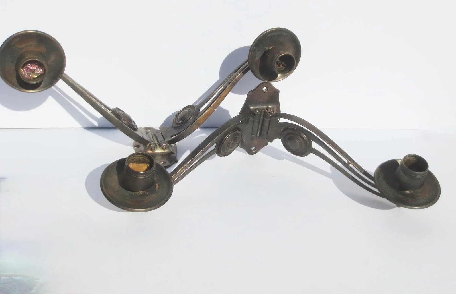 Pair of Art Deco Bronze Piano Sconces Circa 1930s - Pair of 2 - 3