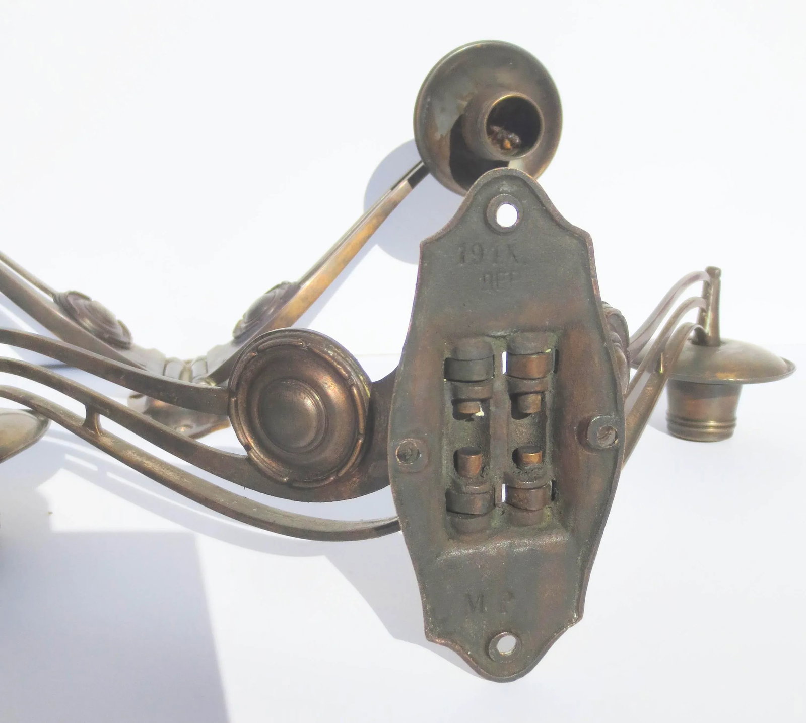 Pair of Art Deco Bronze Piano Sconces Circa 1930s - Pair of 2 - 4