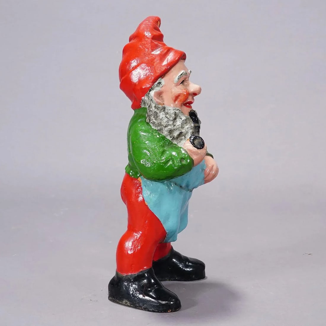 Large Terracotta Garden Gnome With Pipe, Germany Ca. 1930s - 3