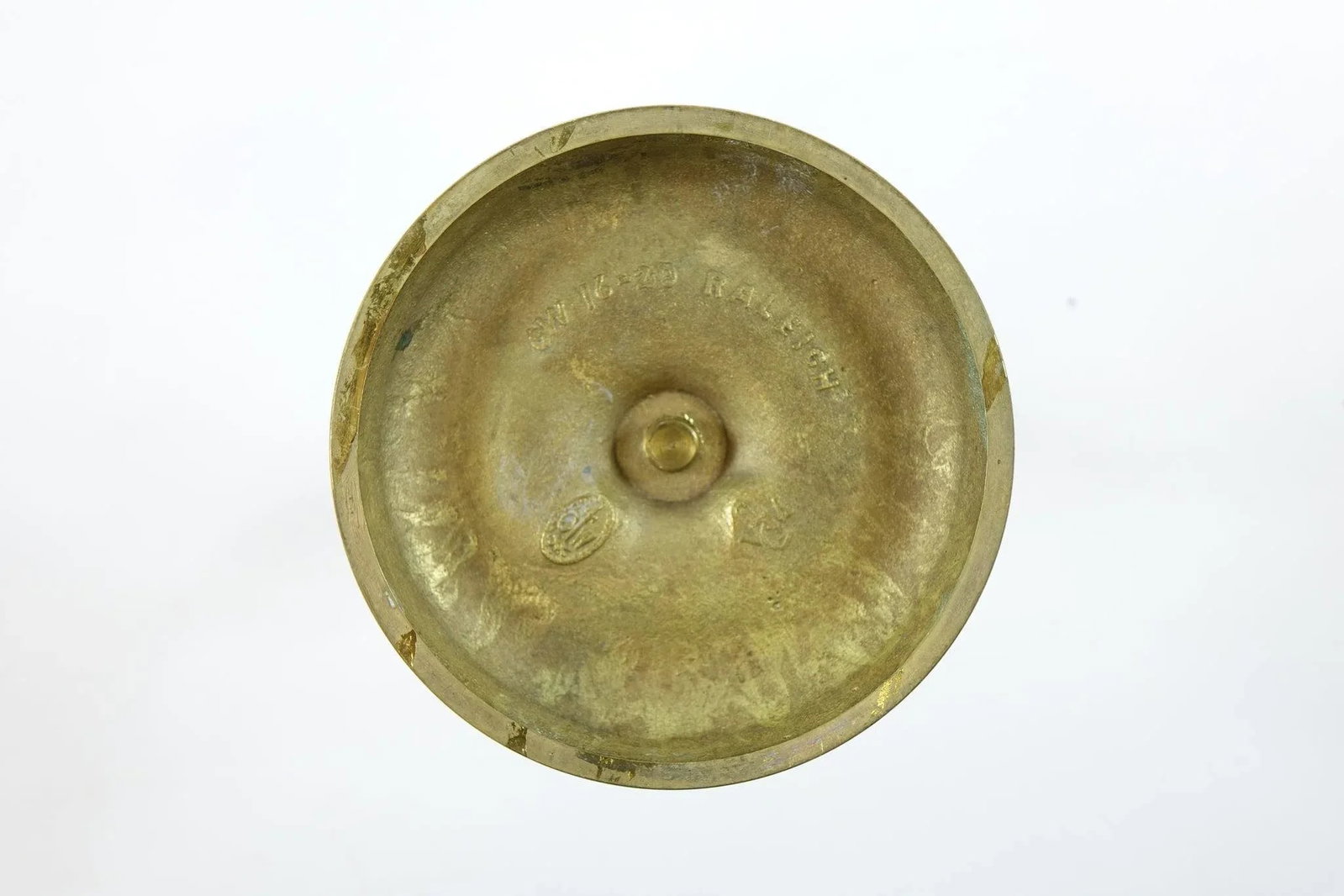 Mid 20th Century Antique Solid Brass Candlesticks With Round Base – Pair, Cw 16 20 Raleigh - 2