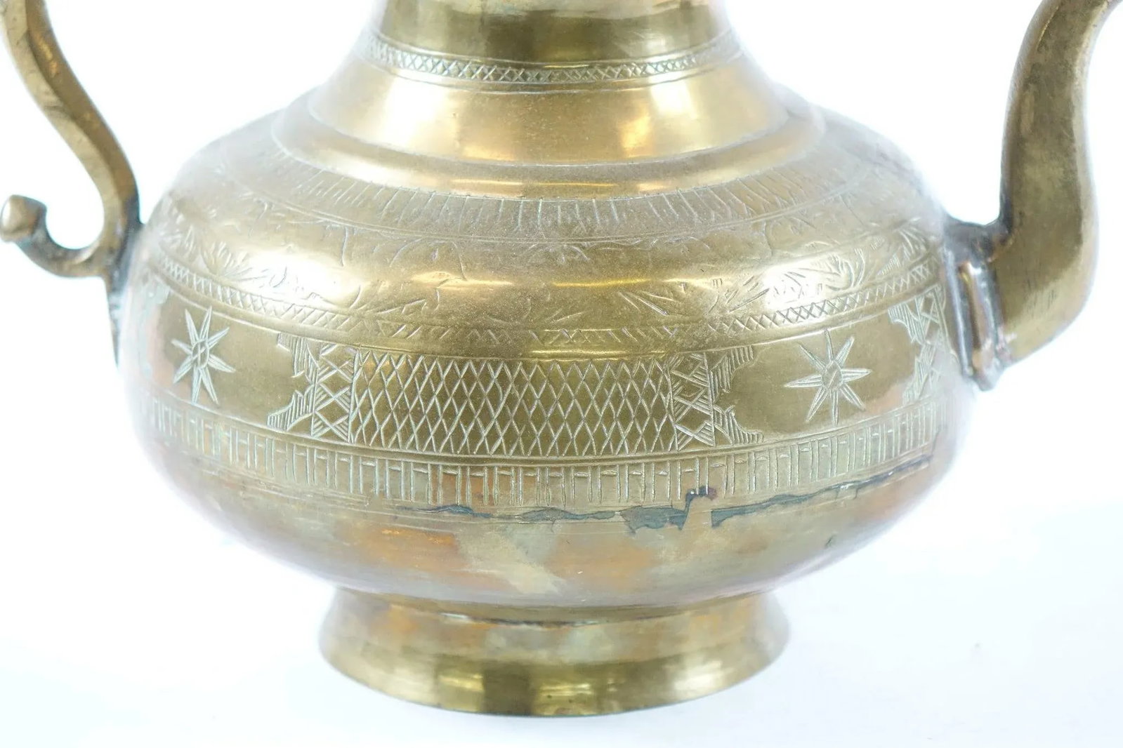 Antique Middle Eastern Brass Tea Coffee Pot - 3