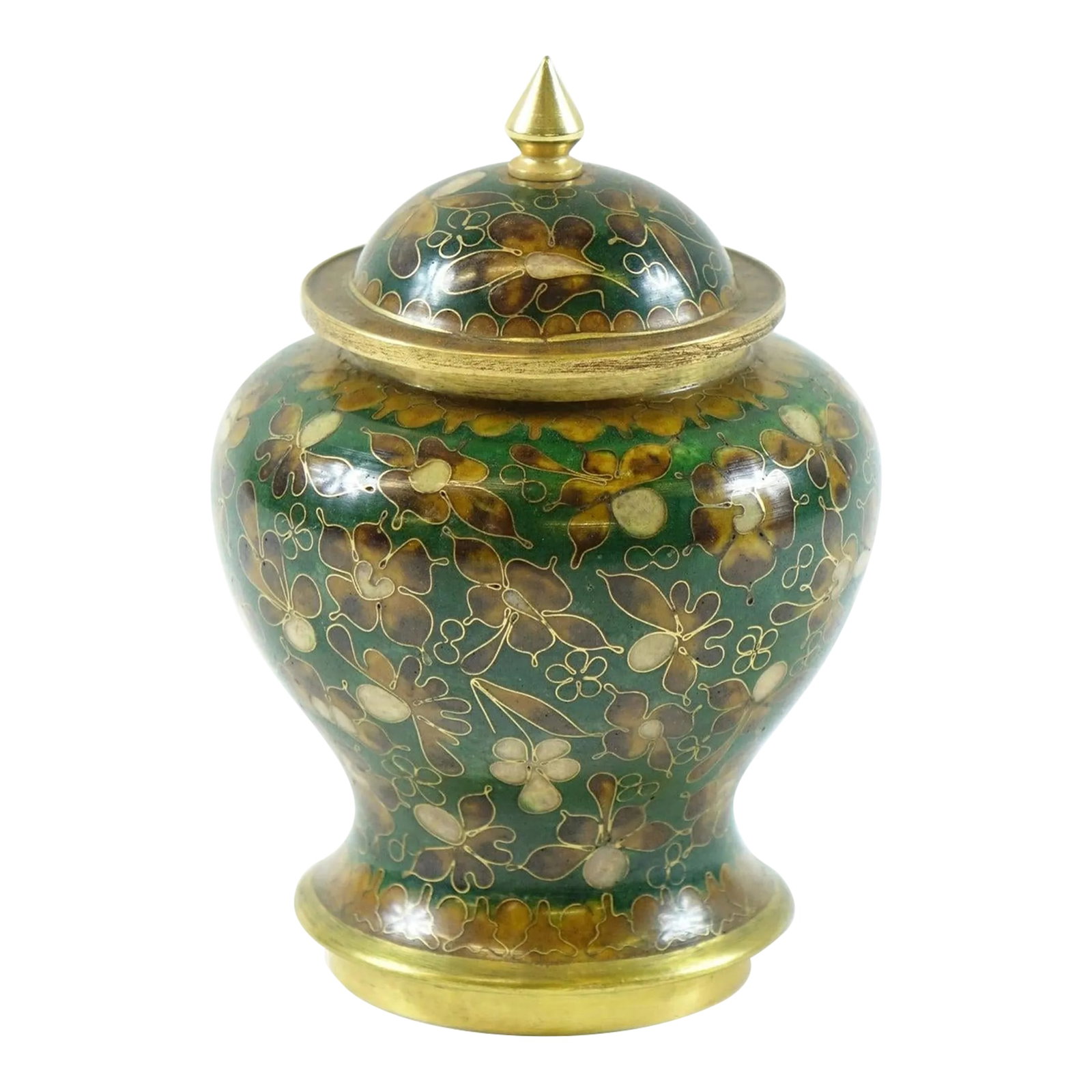 Early 20th Century Chinese Cloisonne Vase with Top: Early 20th Century Chinese Cloisonne Vase w/ top Cloisonne is an ancient technique for decorating metalwork objects with colored material held in place or separated by metal strips or wire Condition: