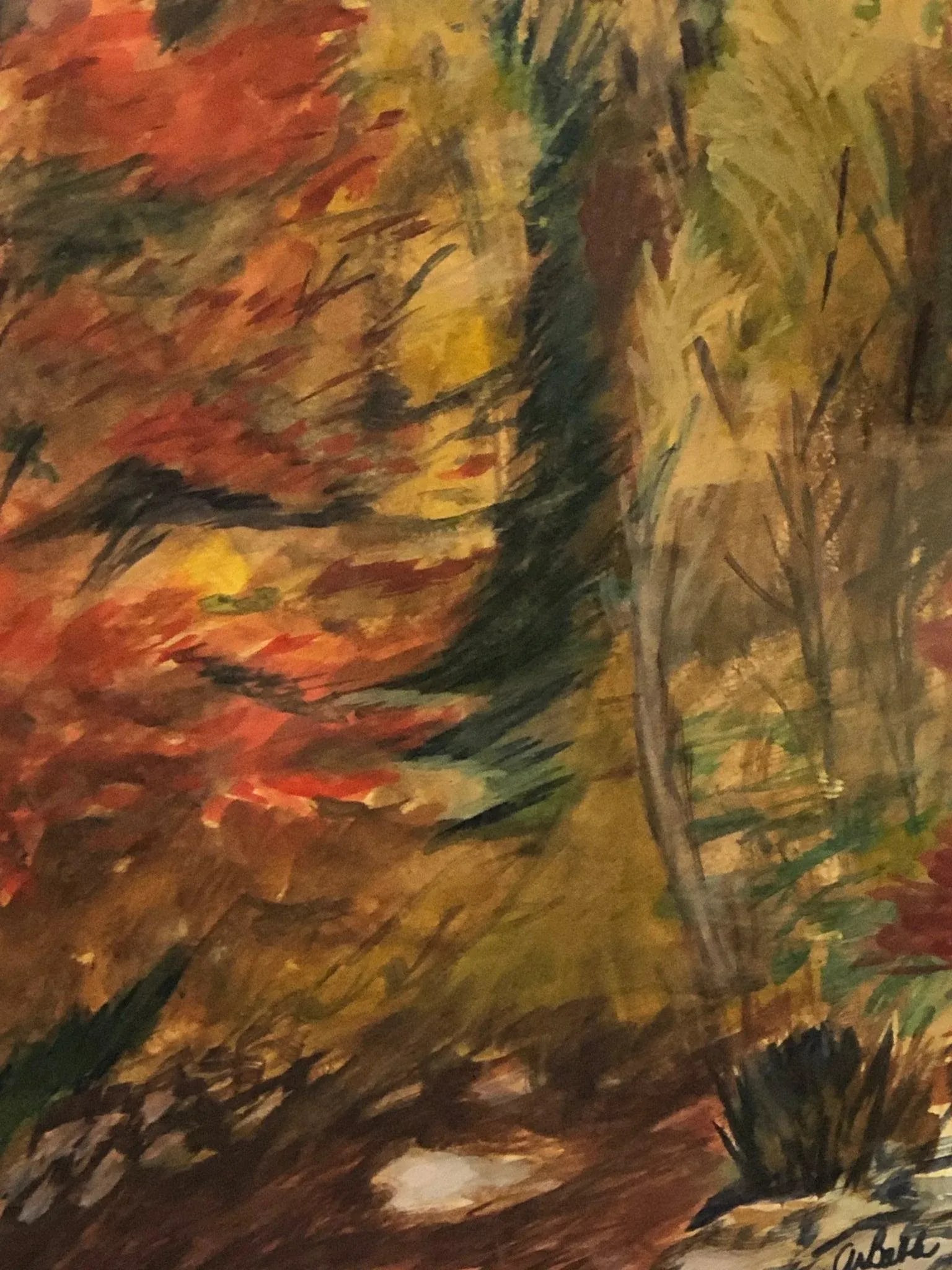 Autumn Whispers - Original Watercolor Painting Abstract Signed on the Bottom - 2