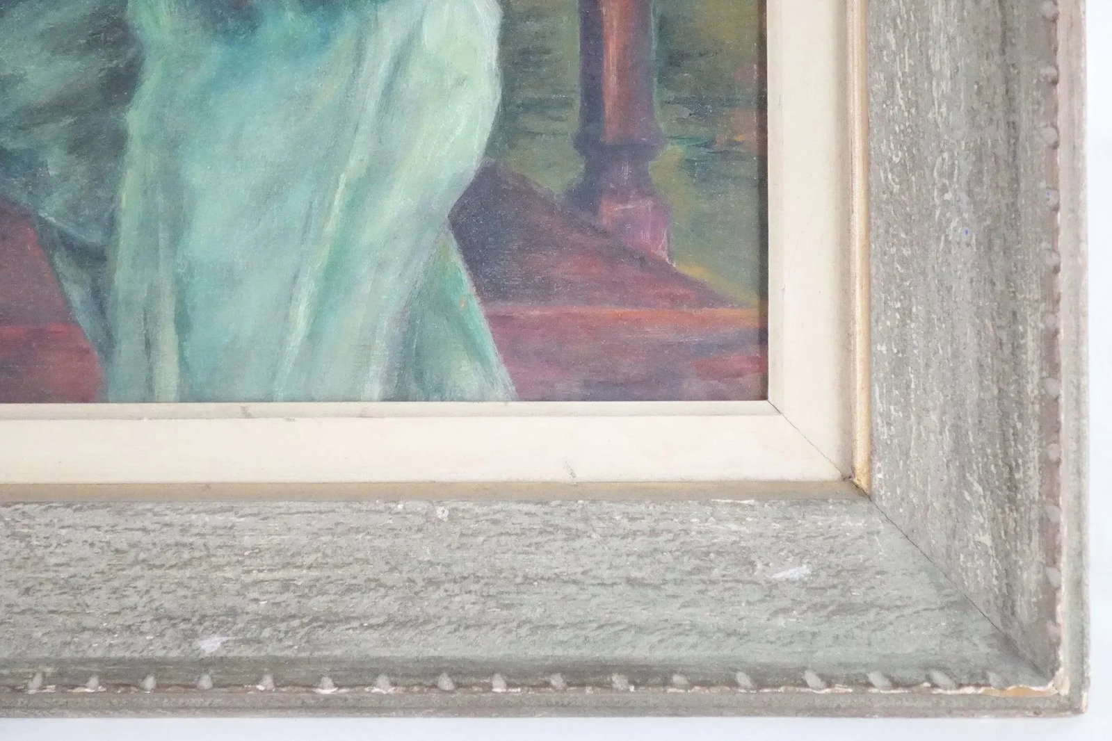 Portrait of a Working Man - Original Oil Painting by N. Goodman Signed 1951, Framed - 3