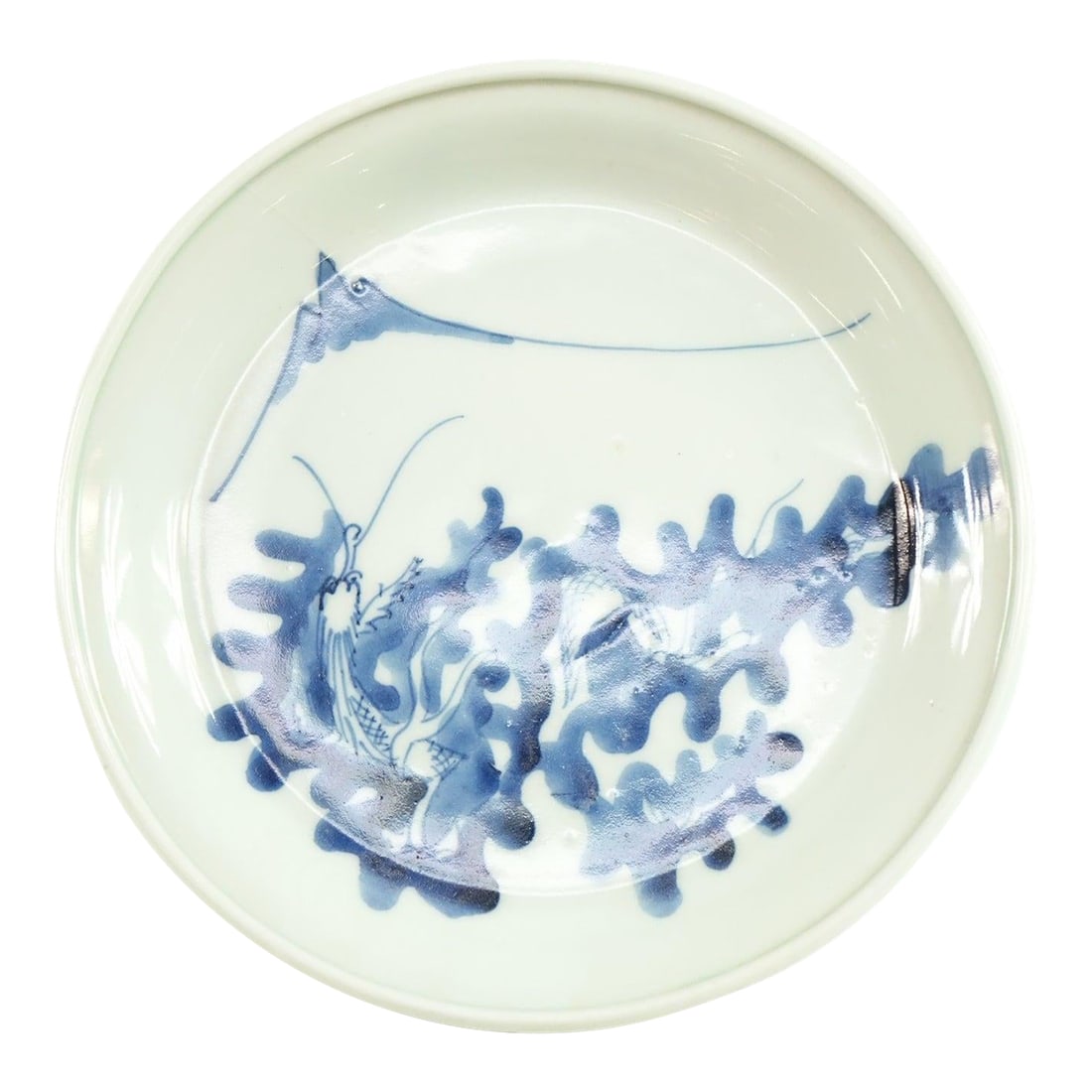 Antique Chinese Blue and White Plate: Antique Chinese Blue and White Plate – 7.5ʺ × 1.25ʺ × 7.5ʺ This exquisite antique Chinese blue and white porcelain plate showcases the timeless elegance of traditional