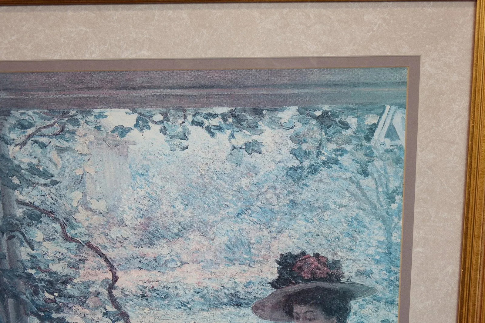 On the Porch - Late 20th Century Impressionist Print of Original Oil Painting on Canvas Signed, Fr - 3
