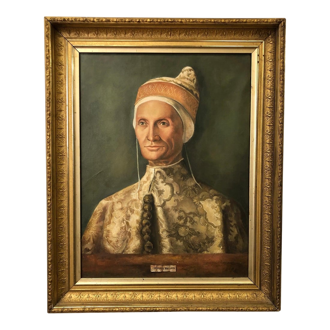 Early 20th Century *"Portrait of the Doge Leonardo Loredan" - Original Signed Oil on Canvas: This original oil on canvas painting presents a dignified portrait of a Venetian ruler (Doge Leonardo Loredan), captured in both presence and prestige. Styled in a High Renaissance realist mode, the s