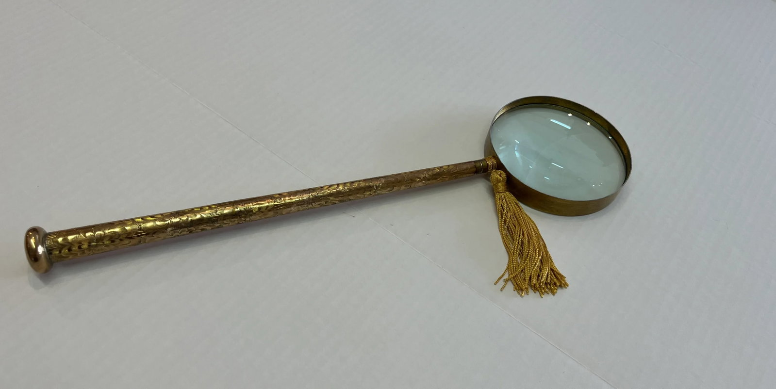 Gold -Filled Roll Plate Parasol Handle Magnifing Glass - 2