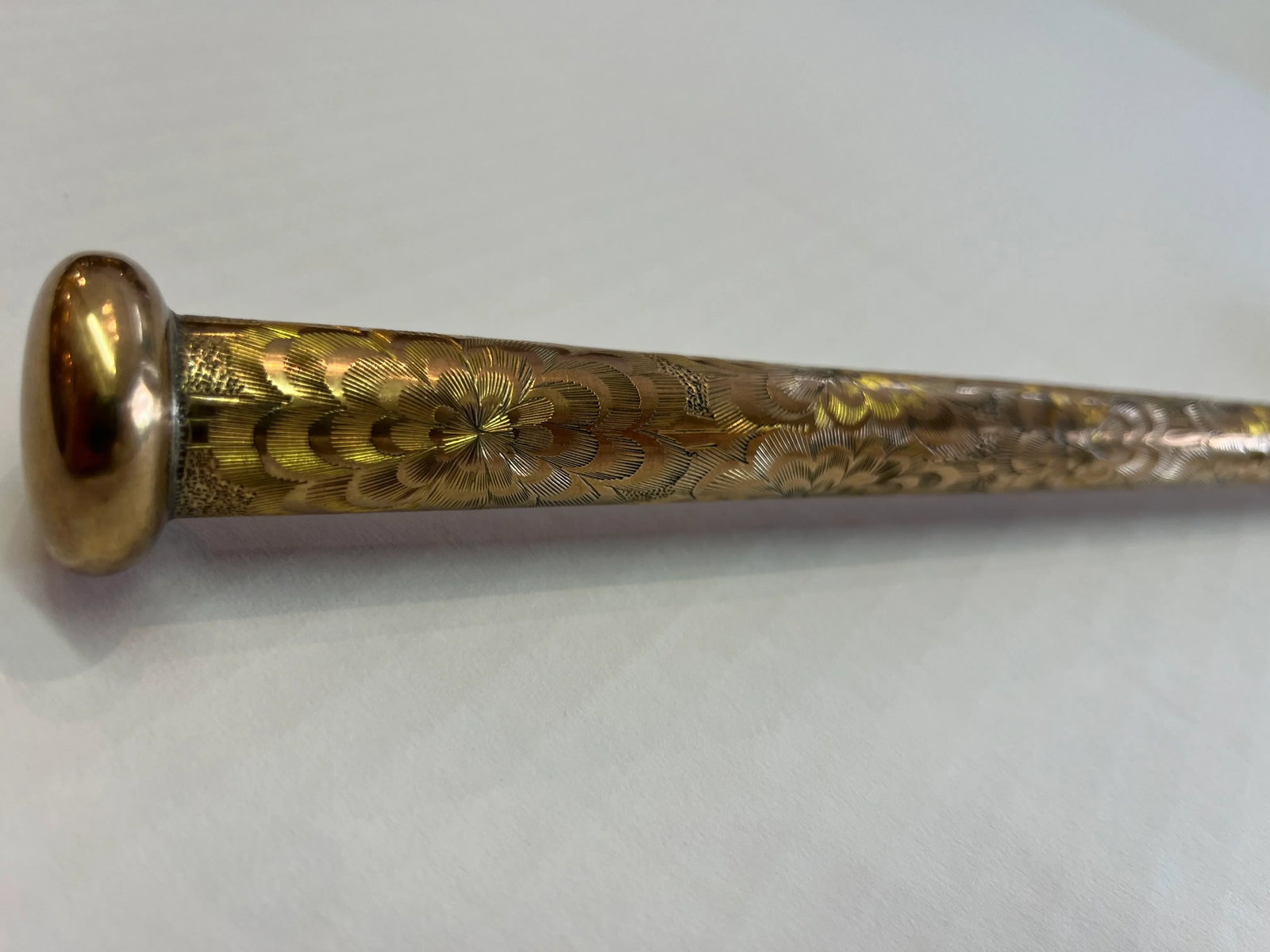 Gold -Filled Roll Plate Parasol Handle Magnifing Glass - 3