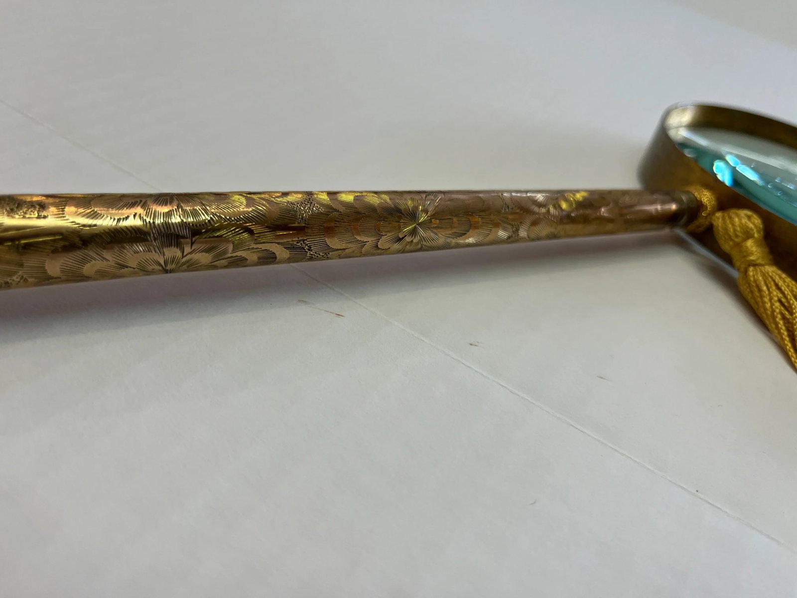 Gold -Filled Roll Plate Parasol Handle Magnifing Glass - 4