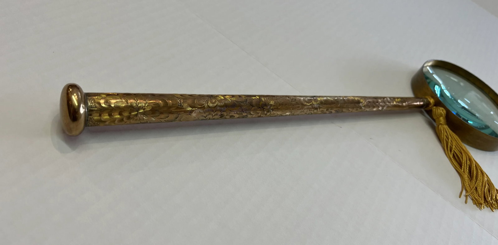 Gold -Filled Roll Plate Parasol Handle Magnifing Glass - 5