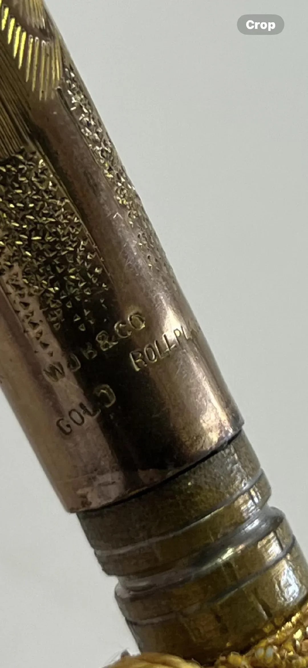 Gold -Filled Roll Plate Parasol Handle Magnifing Glass - 9