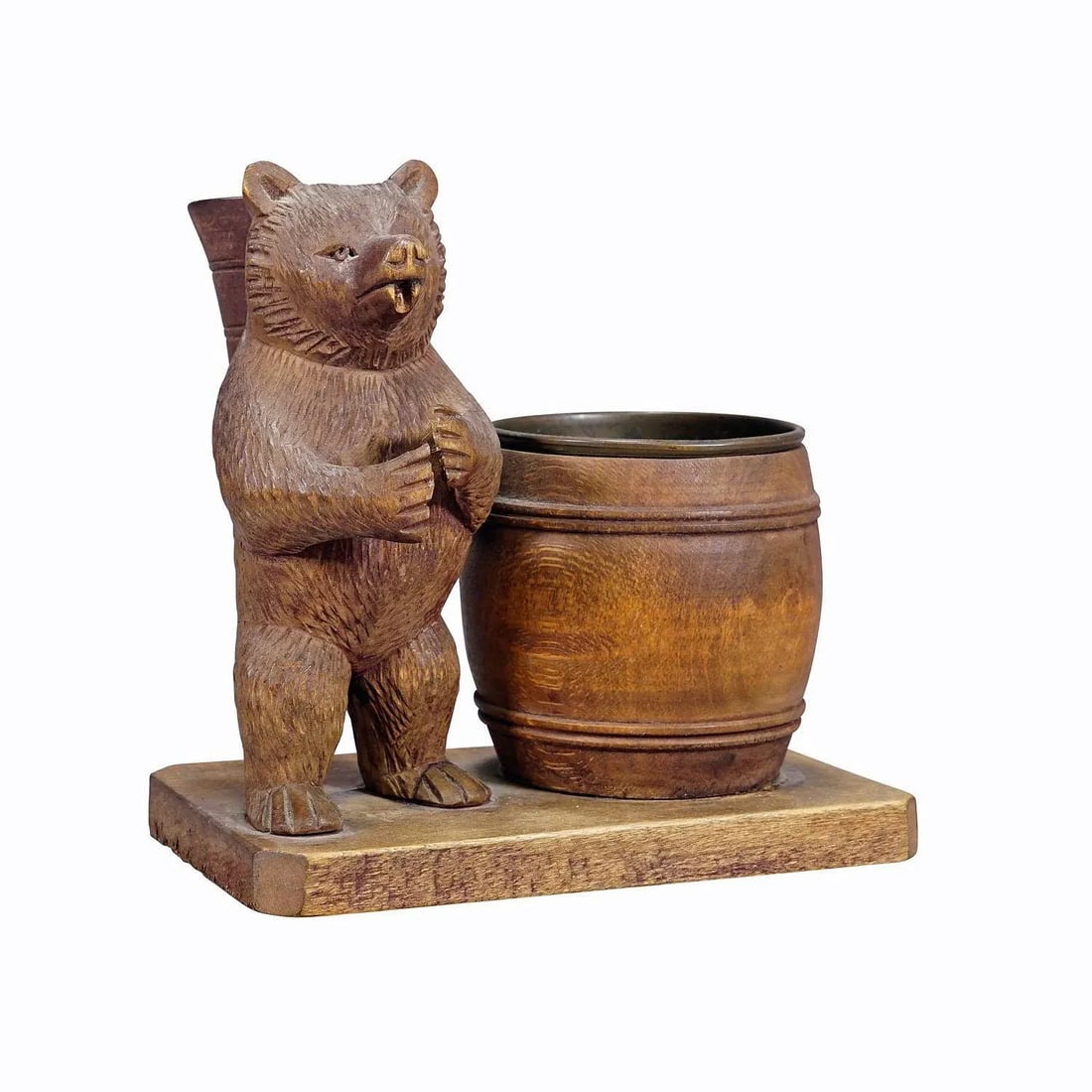 A Wooden Carved Black Forest Bear Desk Set ca. 1920s - 2